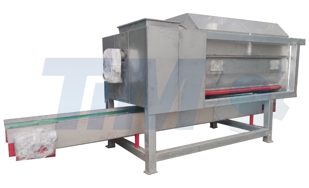 Compost Trommel Screen With Horizontal Discharging Conveyor