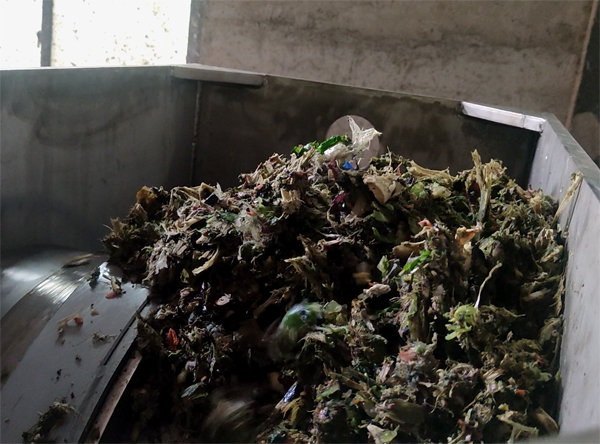 Organic Waste After Shredding & Dewatering